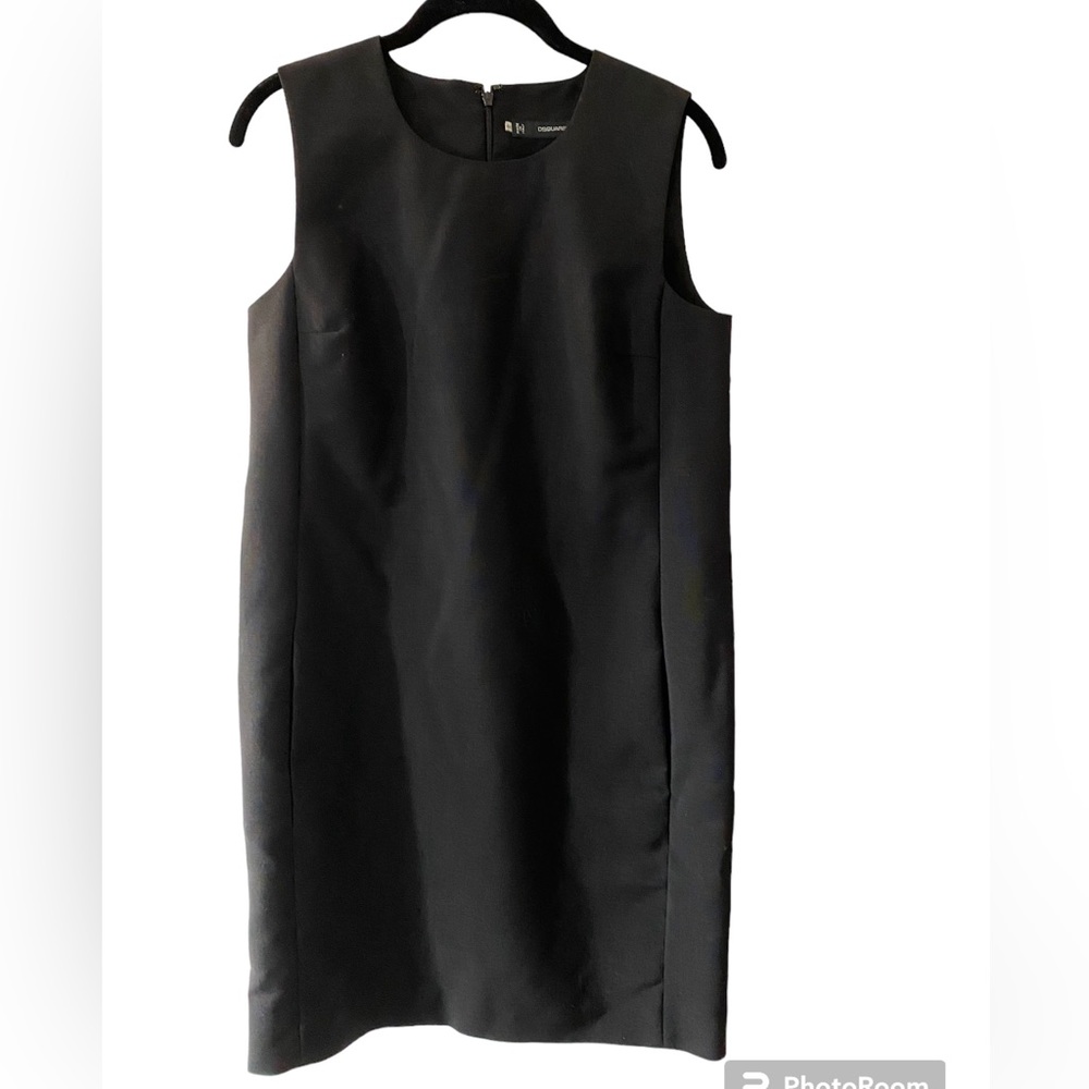 SOLD DSquared2 Black wool with silk lining Sz. XS/S Shift Dress.